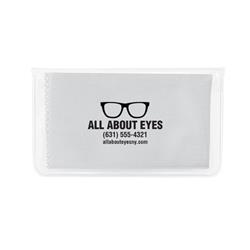 IMPRINTED White Basic Microfiber Cloth-In-Case (100 per box / Minimum order - 5 boxes) 